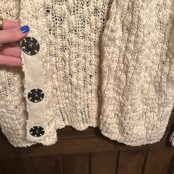 Free People Soft Cream Open-Knit Cardigan - Picture 3 of 7